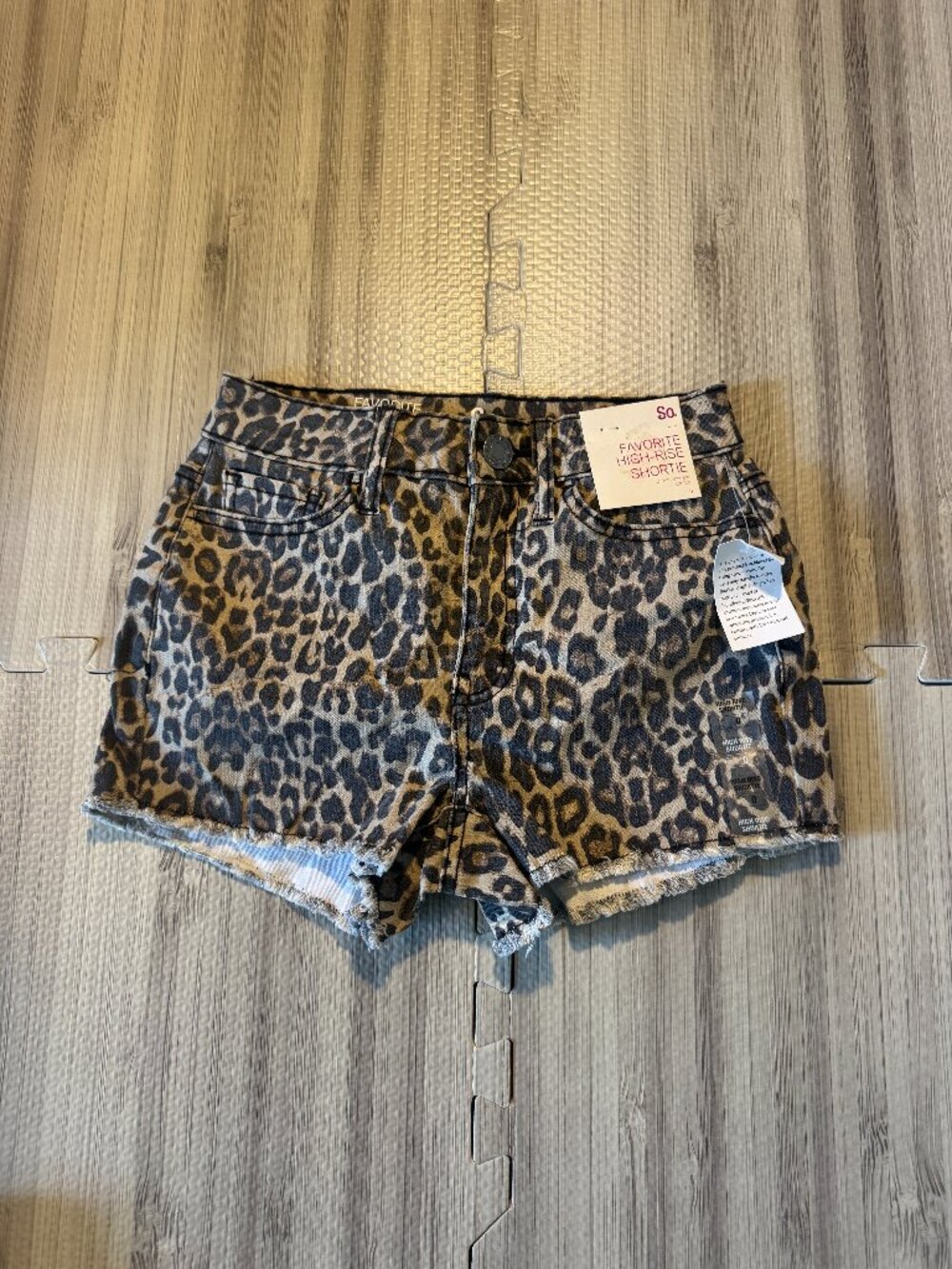 NWT SO Juniors Animal Print High Rise Shortie Shorts